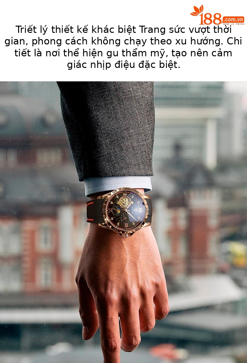 Đồng hồ nam tự động Glenn skeleton lộ máy dạ quang thể thao chi tiết 4