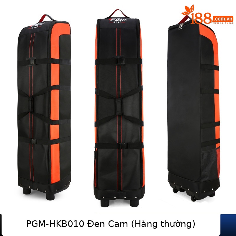 Túi hàng không golf PGM hai lớp đáy cứng có bánh xe, kích thước 141x38.5x31.5 cm — HKB010 đen và cam (Phiên bản bình thường), HKB010 đen xanh (phiên bản bình thường), HKB010 Đen Bạc (phiên bản thường), HKB010 tất cả màu đen (phiên bản bình thường)