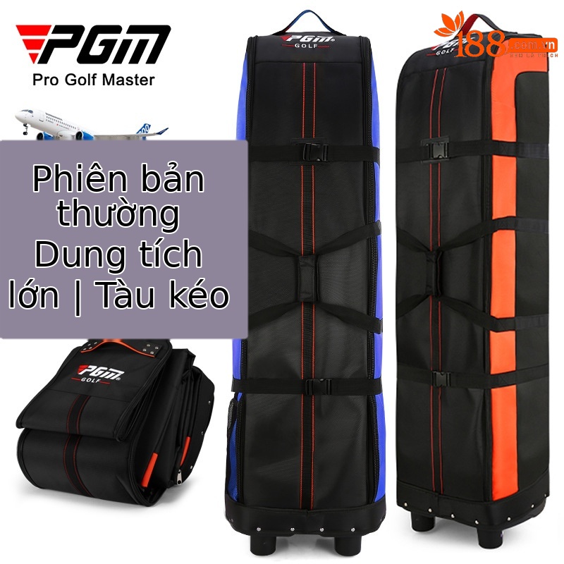 Túi hàng không golf PGM hai lớp đáy cứng có bánh xe, kích thước 141x38.5x31.5 cm — HKB010 đen và cam (Phiên bản bình thường), HKB010 đen xanh (phiên bản bình thường), HKB010 Đen Bạc (phiên bản thường), HKB010 tất cả màu đen (phiên bản bình thường)