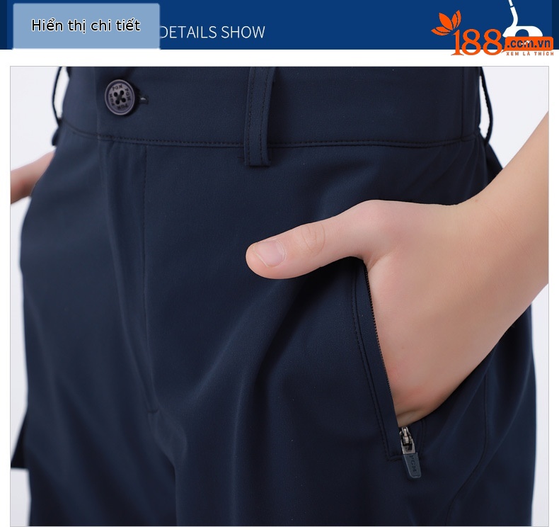 Quần short golf bé trai PGM co giãn thắt lưng thoáng khí nhanh khô — KUZ104 màu xám, KUZ104 màu xanh hải quân, KUZ104 màu trắng chi tiết 12