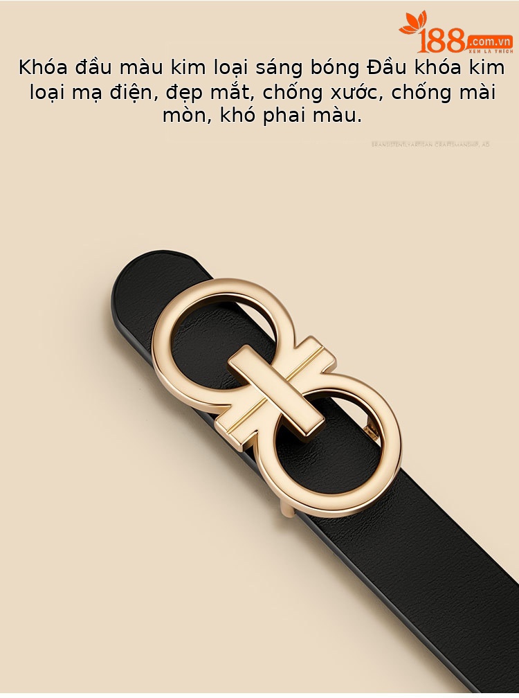 Thắt lưng da thật nữ Emperor Paul thủ công khóa bản, tặng hộp quà — 120cm, 100cm, 110cm, 115cm chi tiết 3