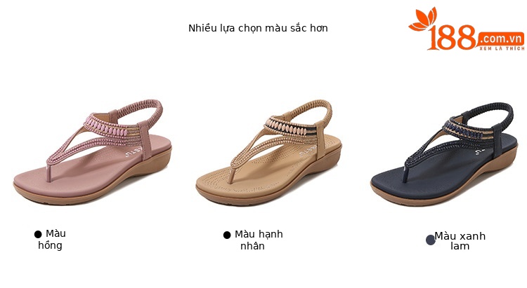 Dép sandal nữ quai đàn hồi đính hạt gót xuồng platform mùa hè 2026 — Bảo hành một năm, Màu tím, Màu xanh ngọc, Màu mơ chi tiết 3