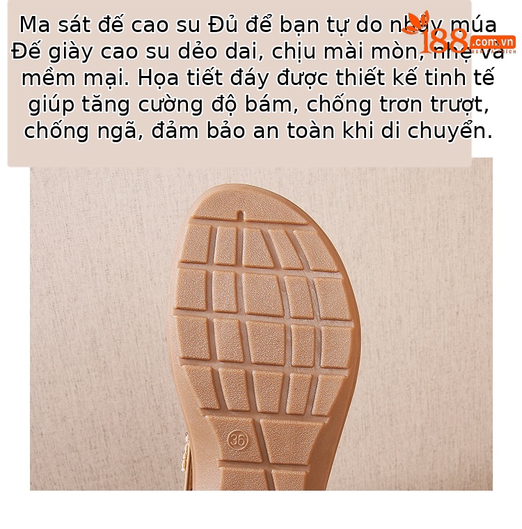 Sandal nữ đế xuồng đính đá pha lê phong cách cổ điển châu Âu mềm mại thoải mái — Màu nâu, Màu đen, Bảo hành một năm, Màu mơ chi tiết 7