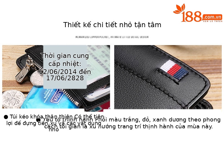 Ví da nam ngắn cao cấp chống trộm da bò mềm chi tiết 11
