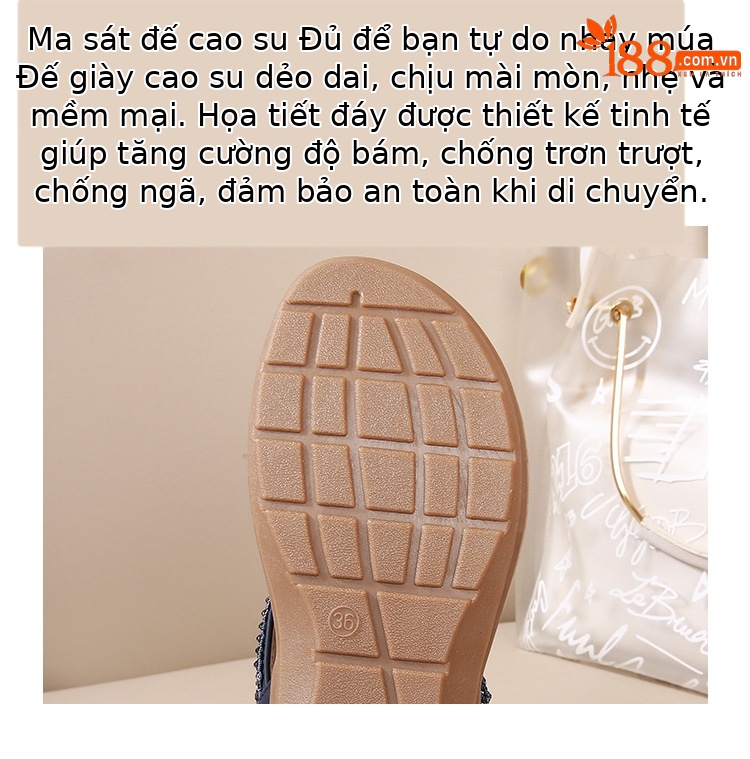 Dép sandal nữ xỏ ngón đế bệt họa tiết hoa retro đính đá phong cách châu Âu — Thoải mái/chống trượt/sau khi bán lẻ, Màu hồng, Màu xanh ngọc, Màu mơ chi tiết 8