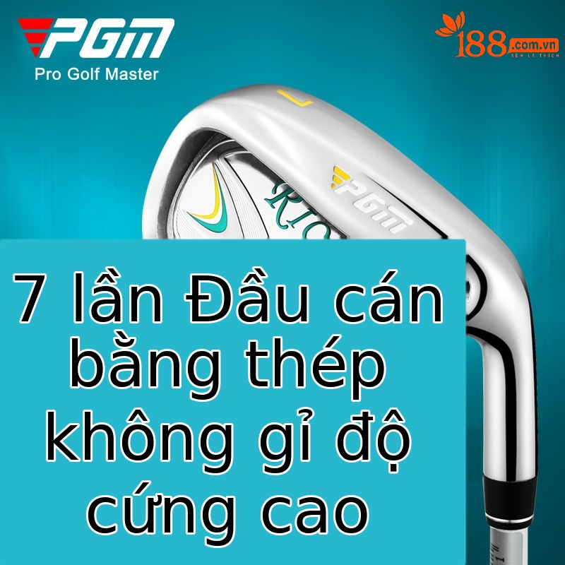 Gậy golf nữ số 7 PGM RIO đầu thép không gỉ, thân carbon siêu nhẹ, dài 36 inch — Thanh thép sắt số 7, Cấp cột Carbon sắt số 7