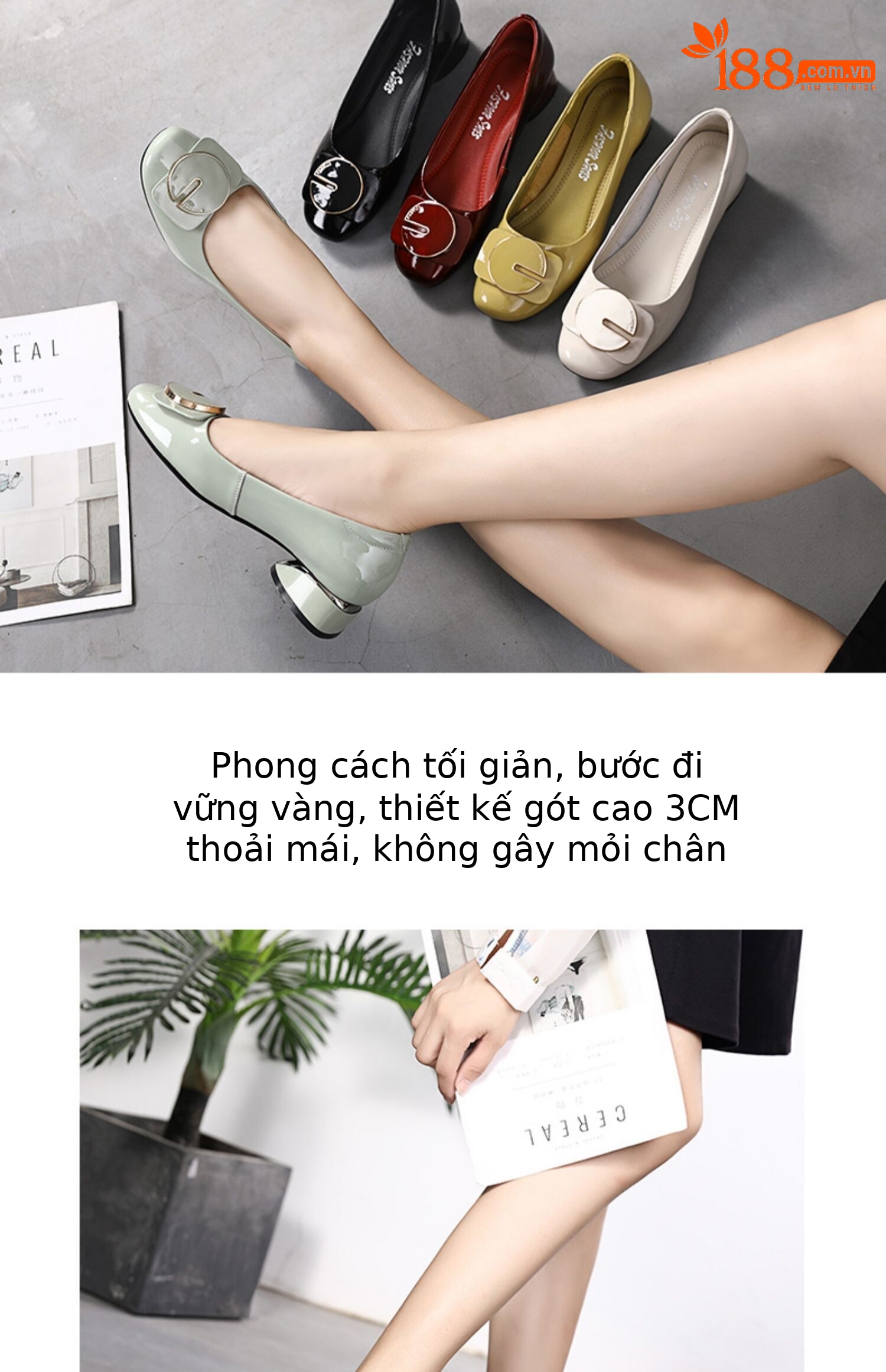 Giày lười nữ mũi tròn gót vuông đế mềm thoải mái kiểu mới hè — Màu đen chi tiết 1