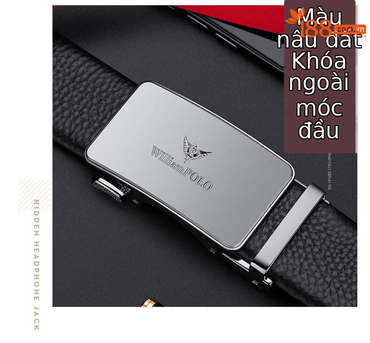 Thắt lưng da bò nam khóa tự động Emperor Paul – dây da bò thật, phong cách công sở — 120cm, 130cm, 110cm, 125cm chi tiết 16