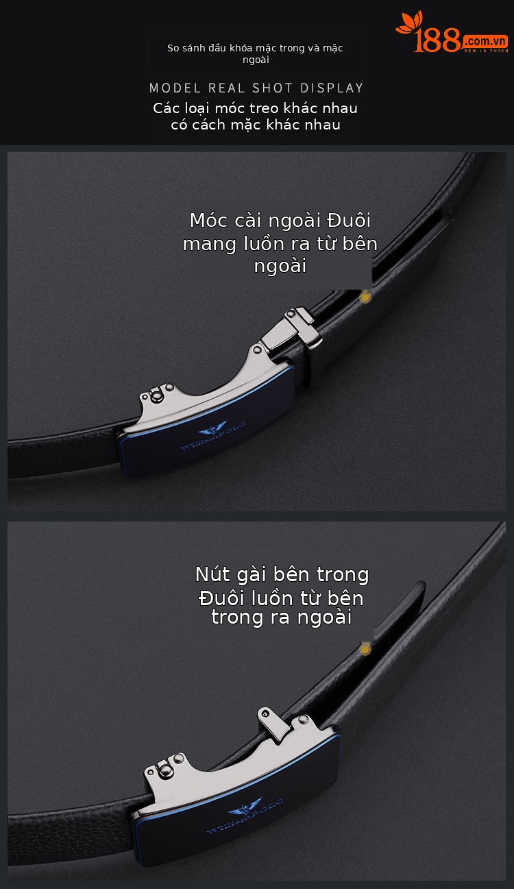 Thắt lưng da bò nam khóa tự động Emperor Paul – dây da bò thật, phong cách công sở — 120cm, 130cm, 110cm, 125cm chi tiết 11