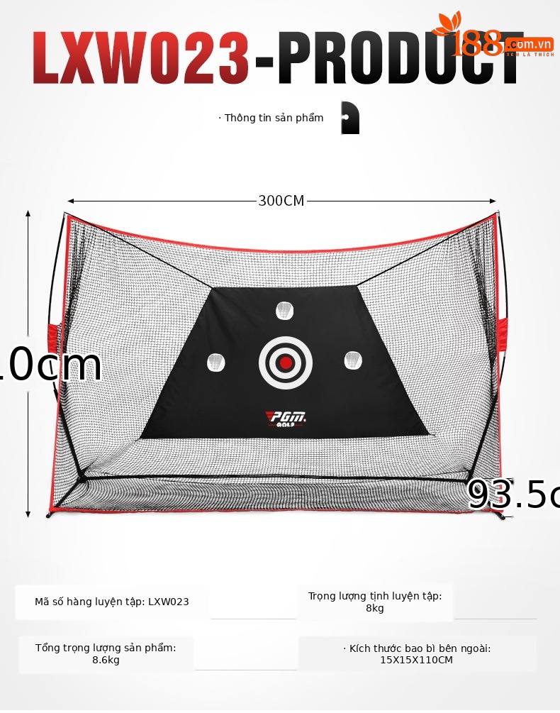 Lưới tập golf đa năng PGM trong nhà và ngoài trời 3x2.1x0.935m — LXW023-Gói một [Mạng đa chức năng đơn], LXW023-Gói hai [lưới đa chức năng đơn + đệm 1x1.25m], LXW023-Gói Ba [lưới đa chức năng 1x1.25m đệm bóng hộp], LXW023-Gói bốn [lưới đa năng Đơn 1x1.25m đệm bóng Hộp Đựng Bóng 3x5m chăn ngắn] chi tiết 3