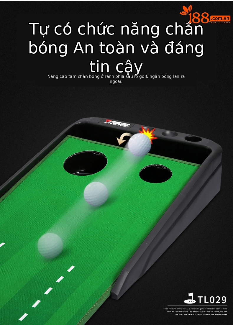 Bộ dụng cụ tập golf mini PGM tự động hồi bóng, 2 lỗ, dài 3m, tập gạt bóng trong nhà — TL029-(Phiên bản sân cỏ) 3M lỗ đôi tự động trả lại bóng thực hành, TL029 (Phiên bản sân cỏ) 3M lỗ đôi tự động trả lại bóng 3 quả bóng trắng 3 quả Bóng Xốp, TL029 (Phiên bản sân cỏ) 3M lỗ đôi tự động trả lại bóng 3 quả bóng trắng 3 quả bóng bọt biển, TL029-(Phiên bản nhung pha lê) lỗ đôi 3m Tự động trả lại bóng thực hành chi tiết 3