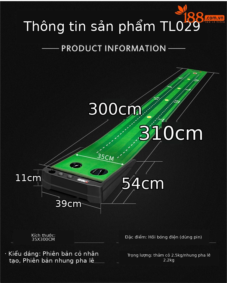 Bộ dụng cụ tập golf mini PGM tự động hồi bóng, 2 lỗ, dài 3m, tập gạt bóng trong nhà — TL029-(Phiên bản sân cỏ) 3M lỗ đôi tự động trả lại bóng thực hành, TL029 (Phiên bản sân cỏ) 3M lỗ đôi tự động trả lại bóng 3 quả bóng trắng 3 quả Bóng Xốp, TL029 (Phiên bản sân cỏ) 3M lỗ đôi tự động trả lại bóng 3 quả bóng trắng 3 quả bóng bọt biển, TL029-(Phiên bản nhung pha lê) lỗ đôi 3m Tự động trả lại bóng thực hành chi tiết 8