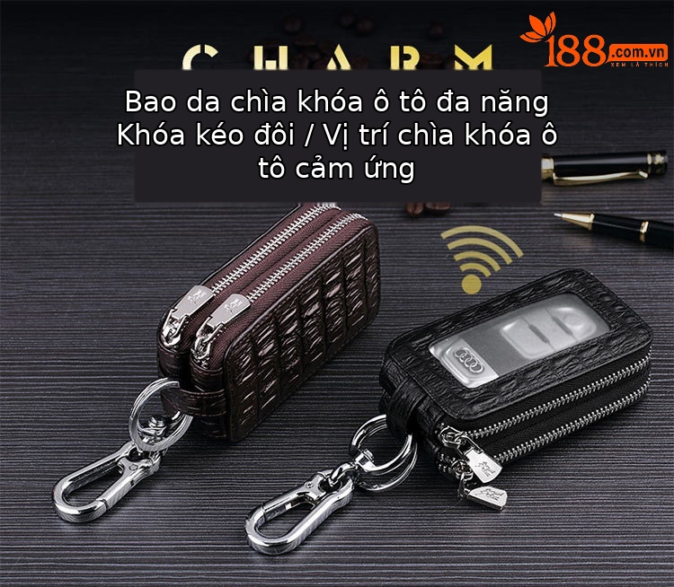 Móc chìa khóa da thật Emperor Paul – Túi đựng chìa khóa ô tô da thật cao cấp chi tiết 1