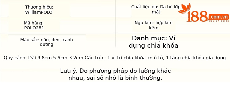 Móc chìa khóa da thật Emperor Paul – Túi đựng chìa khóa ô tô da thật cao cấp chi tiết 7