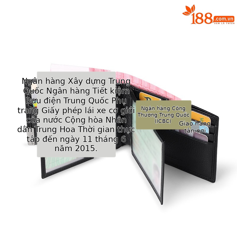 Ví da thật nam siêu mỏng tích hợp hộp đựng bằng lái xe và giấy tờ xe
