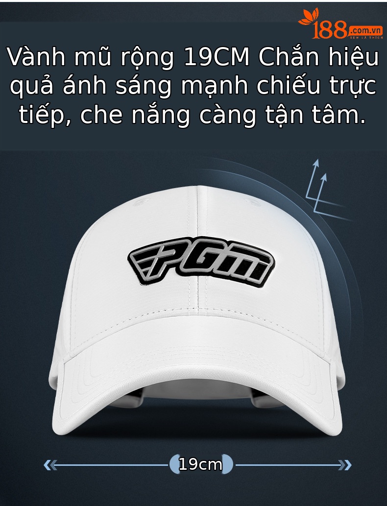 Mũ lưỡi trai golf nam PGM chống nắng thoáng khí — MZ030 nam mũ thoáng khí màu đen, MZ030 nam mũ thoáng khí màu trắng, MZ030 nam mũ thoáng khí màu xám chi tiết 4