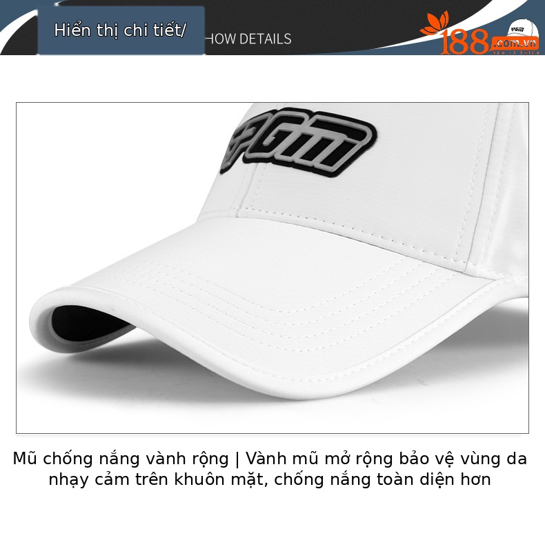 Mũ lưỡi trai golf nam PGM chống nắng thoáng khí — MZ030 nam mũ thoáng khí màu đen, MZ030 nam mũ thoáng khí màu trắng, MZ030 nam mũ thoáng khí màu xám chi tiết 19