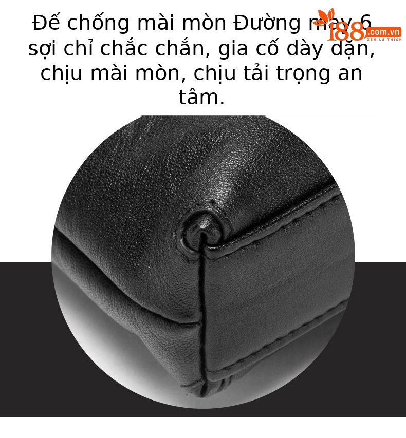 Cặp da nam công sở Emperor Paul da bò thật, đựng laptop 14 inch, tay xách chi tiết 6