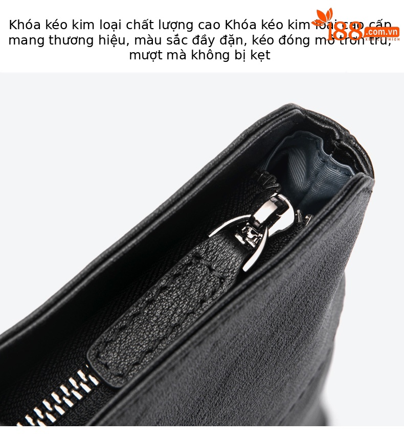 Cặp da nam công sở Emperor Paul da bò thật, đựng laptop 14 inch, tay xách chi tiết 13