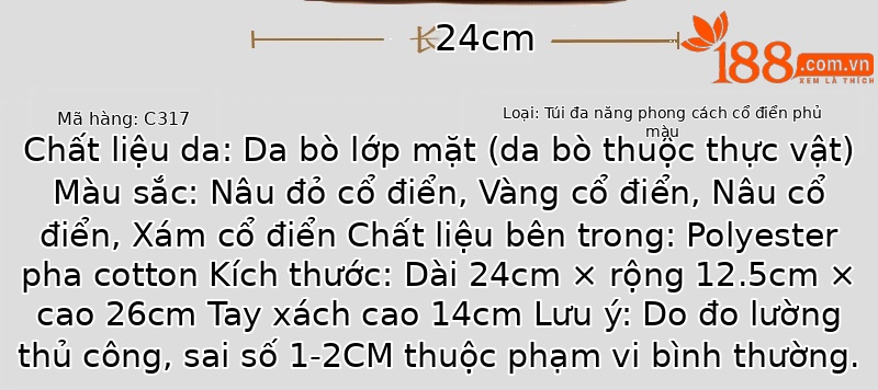 Ba lô da mini nữ phong cách cổ điển da thuộc thực vật — Vàng cổ điển, Nâu cổ điển, Nâu đỏ cổ điển, Xám cổ điển chi tiết 8