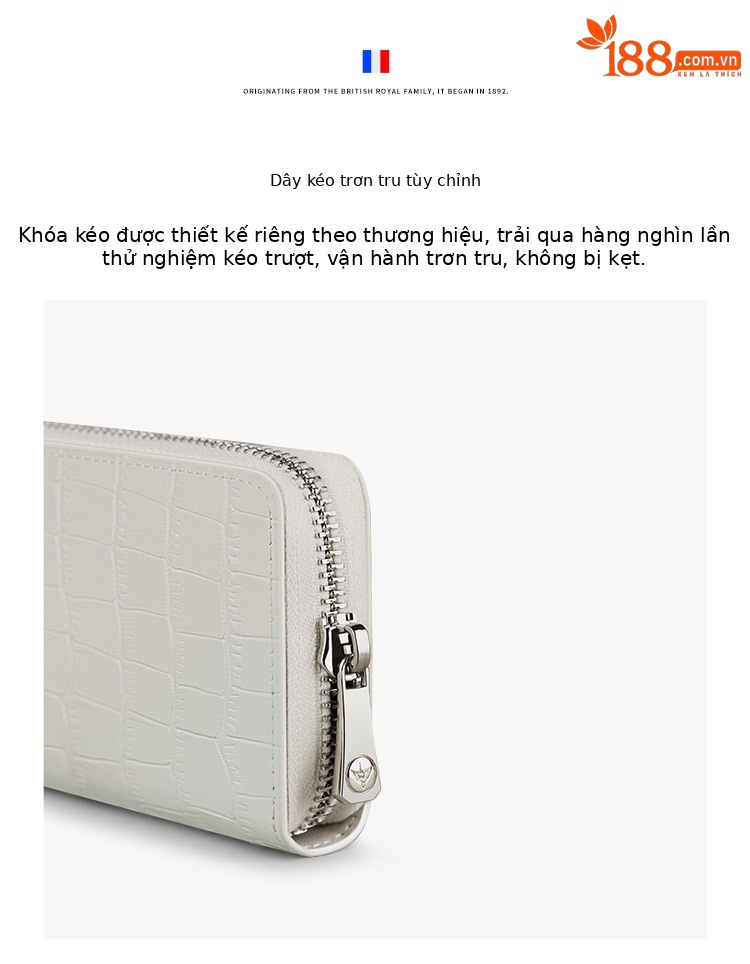 Ví card holder da thật nhiều ngăn đựng thẻ có khóa kéo Emperor Paul chi tiết 4