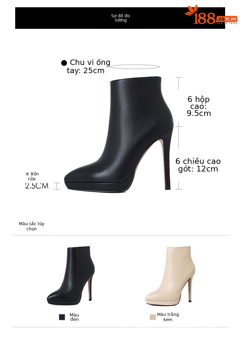 Boot nữ mũi nhọn siêu cao gót cổ thấp phong cách Âu Mỹ — Lớp lót nhung đen chi tiết 2