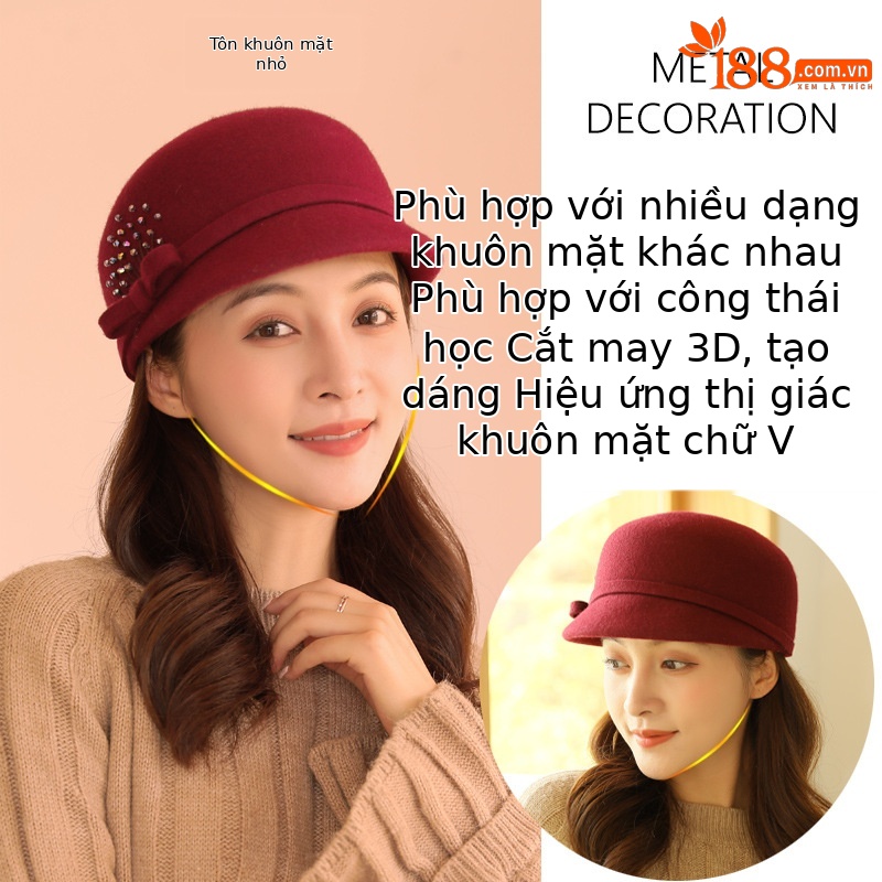 Mũ beret len nữ mùa thu đông phong cách Anh, nỉ len giản dị, đa năng thời trang, ôm mặt — Màu đen