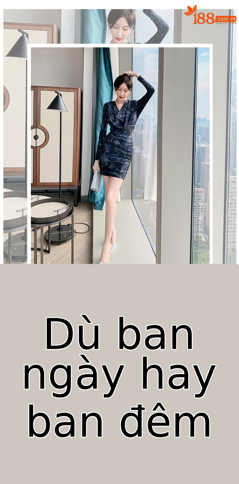 Đầm ôm body nữ cổ cọc Jacquard thêu hoa nhũ — Màu tím đen chi tiết 1