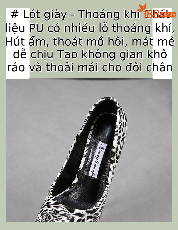 Giày cao gót nữ mũi nhọn họa tiết da báo, gót kim loại mảnh 19 cm — Màu nâu (Chiều cao gót 19cm không đổi trả) chi tiết 3
