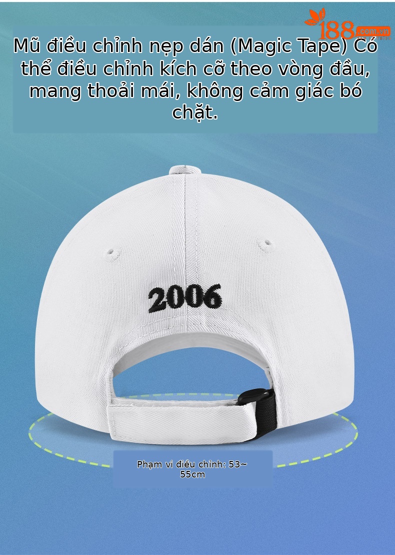Mũ chống nắng trẻ em PGM vành rộng 19cm dây thun co giãn — MZ037 màu trắng, MZ037 màu đen, MZ037 màu xanh lam chi tiết 5