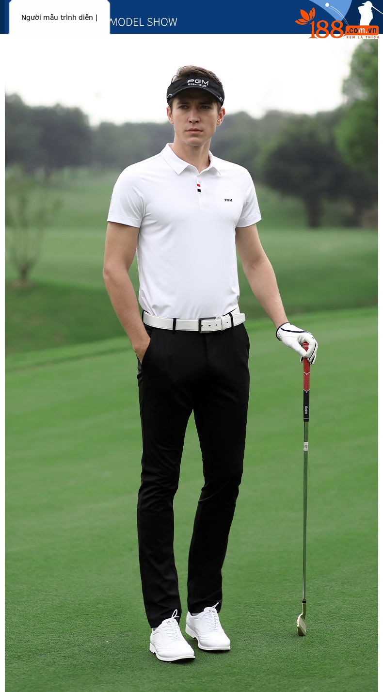 Áo thun golf nam ngắn tay vải polyester co giãn nhanh khô — Thanh lý-dải màu đen, Áo tay ngắn màu cam thông quan, Thanh lý-màu xanh kim cương in tay ngắn, YF441-màu đỏ chi tiết 5