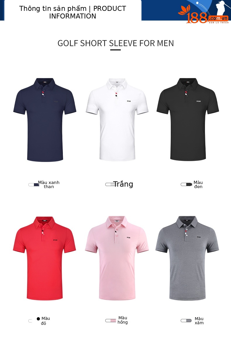 Áo thun golf nam ngắn tay vải polyester co giãn nhanh khô — Thanh lý-dải màu đen, Áo tay ngắn màu cam thông quan, Thanh lý-màu xanh kim cương in tay ngắn, YF441-màu đỏ chi tiết 3