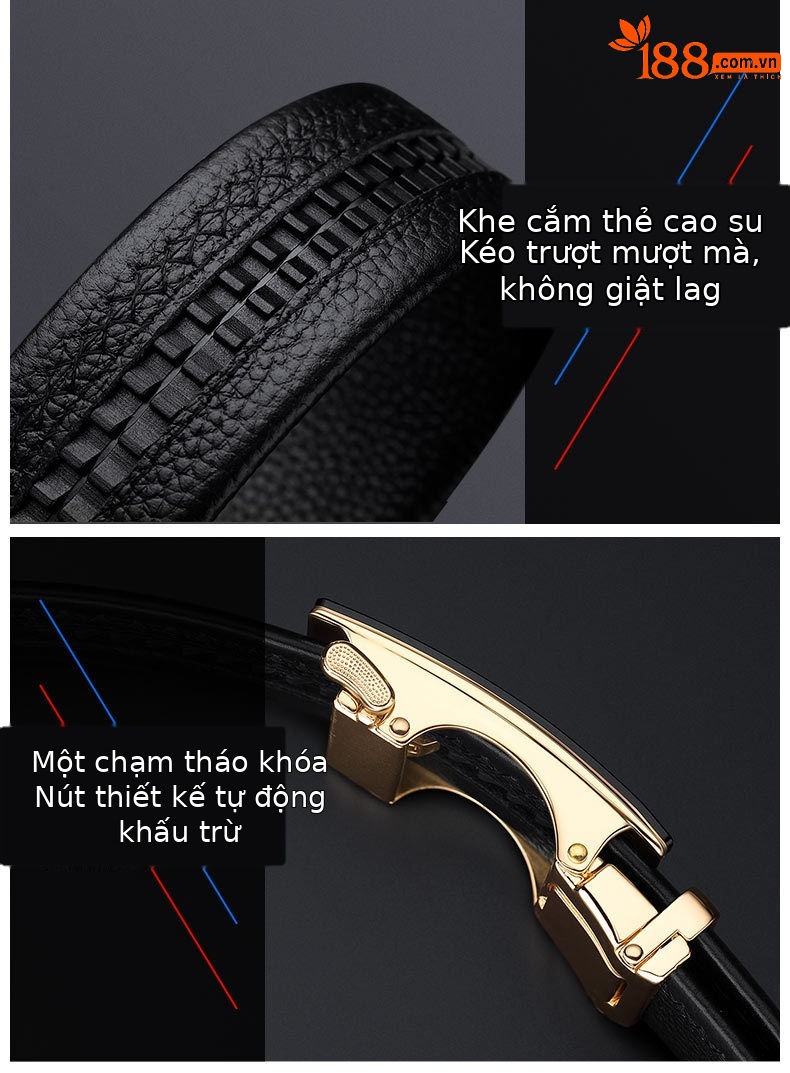 Thắt lưng da bò nam Emperor Paul khóa kim loại — 120cm, 130cm, 110cm, 125cm chi tiết 8