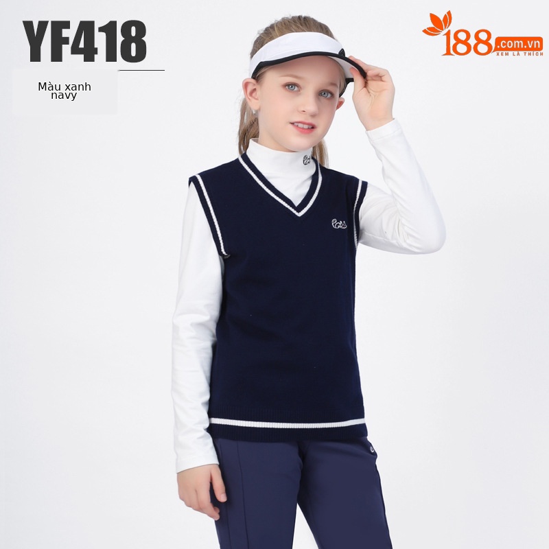 Áo vest len yf418 màu xanh nước biển