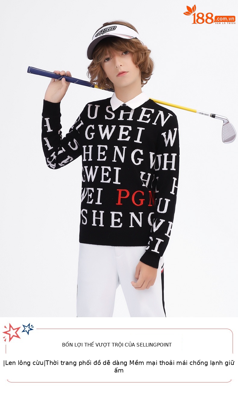 Áo vest len golf cho bé trai PGM mùa thu đông, form thoải mái ấm áp — Yf437-áo len màu xám, Yf436-áo vest len màu xanh nước biển, YF433-Màu đen, YF436-Áo vest len màu đen chi tiết 13