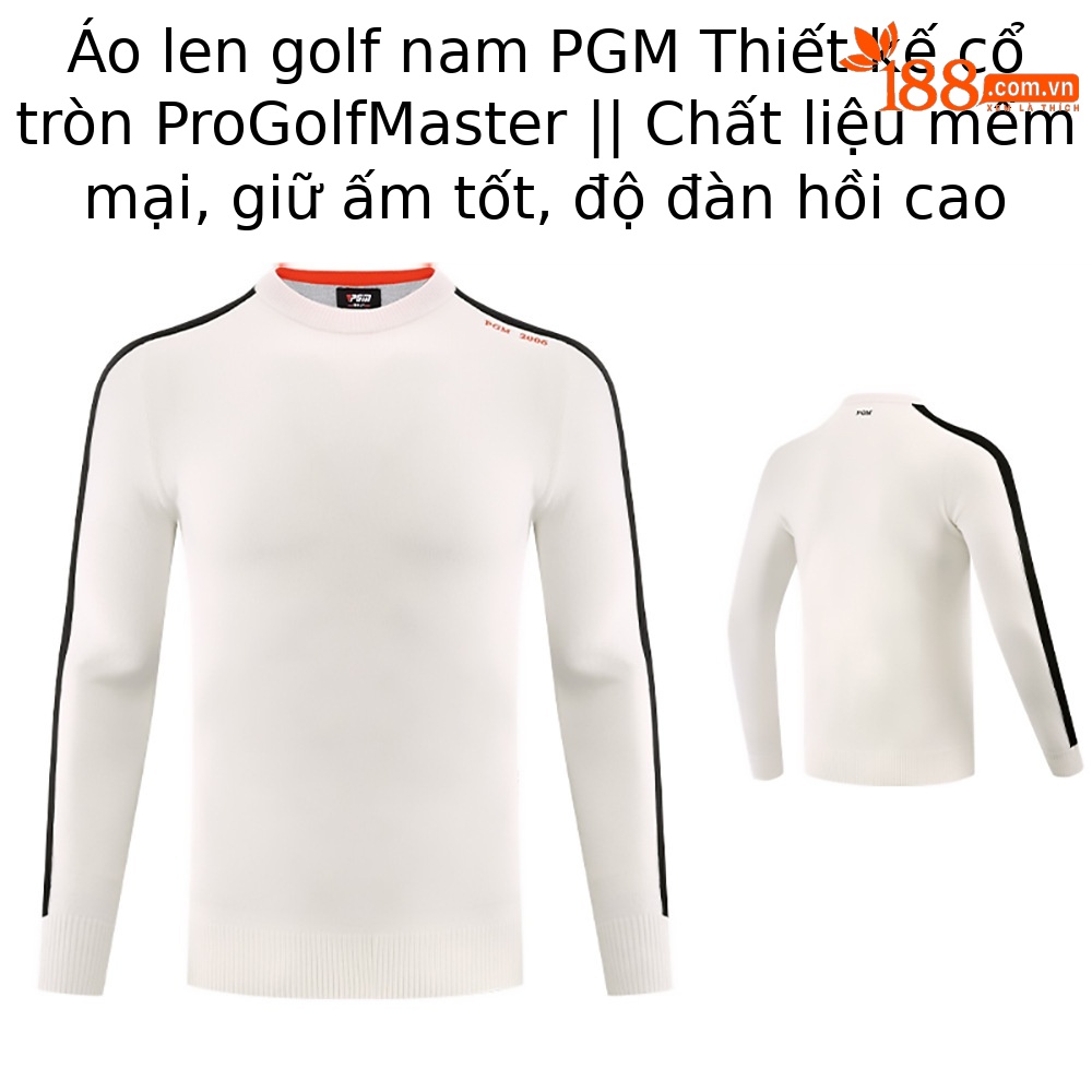 Áo len nam dài tay PGM cổ lọ mùa thu đông, chất len pha ấm áp — YF428-Đen, YF428-màu trắng