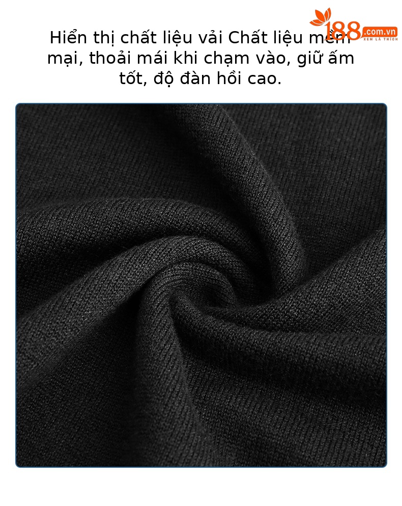 Áo len nam dài tay PGM cổ lọ mùa thu đông, chất len pha ấm áp — YF428-Đen, YF428-màu trắng chi tiết 2