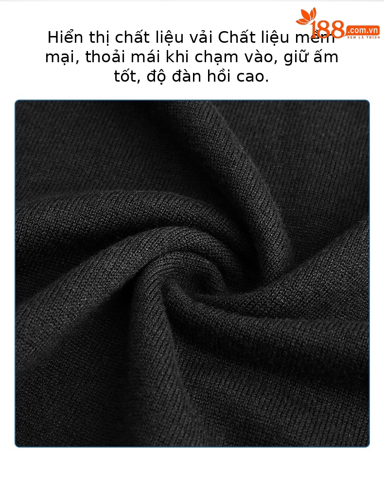 Áo len golf nam dài tay cổ đứng PGM phối màu giữ ấm — YF429-màu xanh hải quân, YF429-Màu đen chi tiết 2