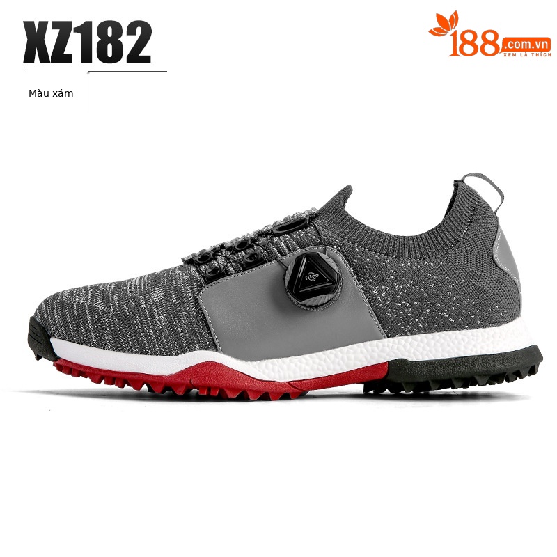 Giày golf nam PGM mặt lưới khóa xoay nhẹ thoáng khí — XZ182 màu xám