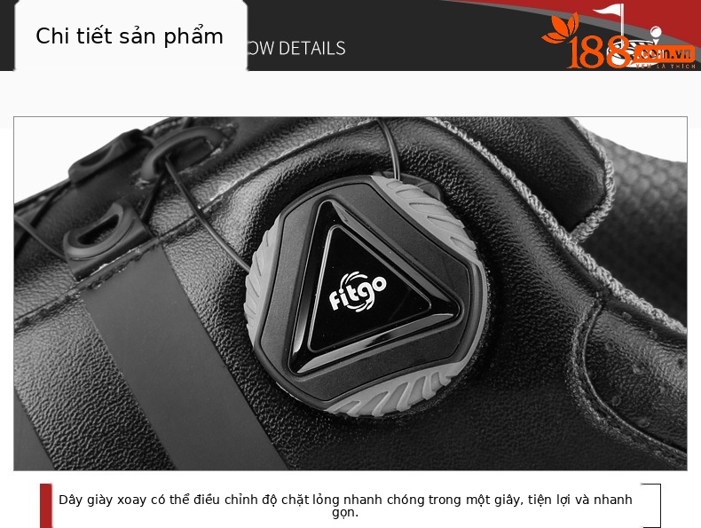 Giày golf nam PGM chống thấm nước, khóa xoay nhanh, đế chống trơn trượt — Giày nam XZ186 màu đen chi tiết 14