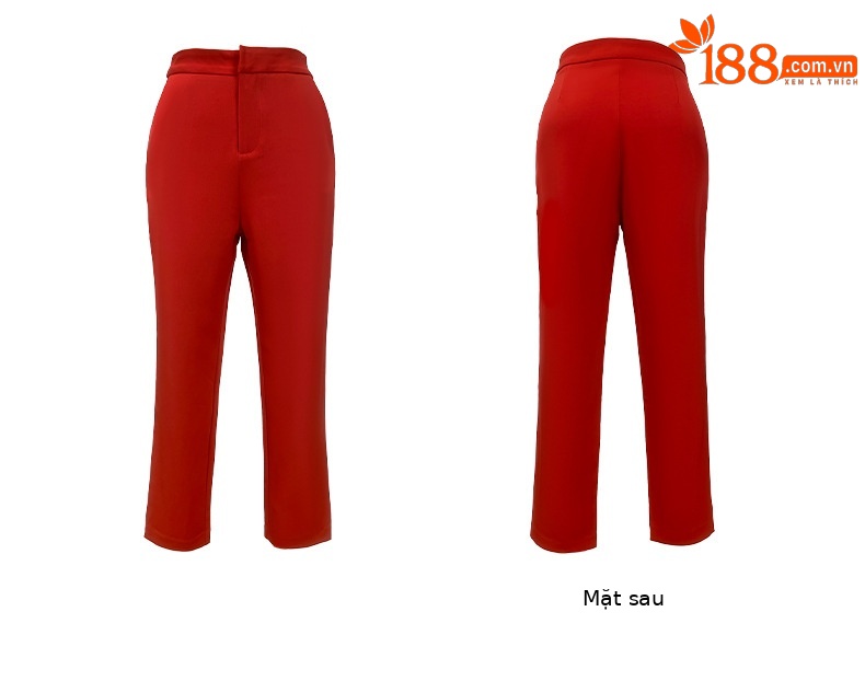Set vest nữ hai hàng khuy phong cách Anh quốc thanh lịch — Màu đỏ chi tiết 6