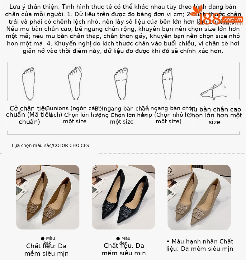 Giày cao gót nữ mũi nhọn kiểu lười, gót 7 cm, phong cách Hàn Quốc — Kaki 7CM chi tiết 3