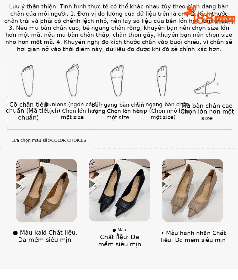 Giày cao gót nữ mũi nhọn phong cách Hàn Quốc, gót vuông 7 cm — Màu mơ 7cm chi tiết 3