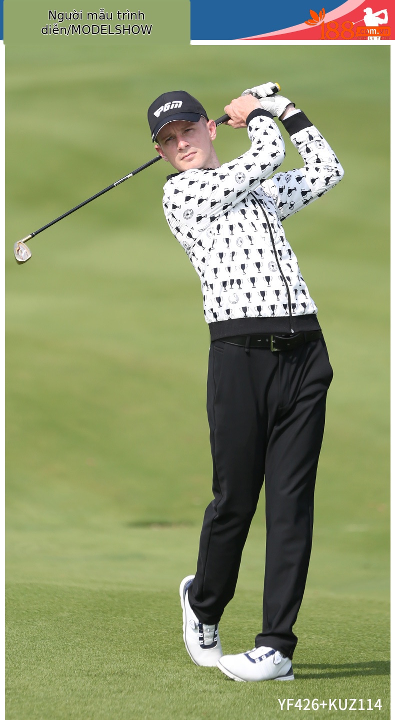 Áo khoác golf nam chống gió chống mưa thu đông PGM YF426 — YF426 màu trắng, YF426 màu đen chi tiết 4
