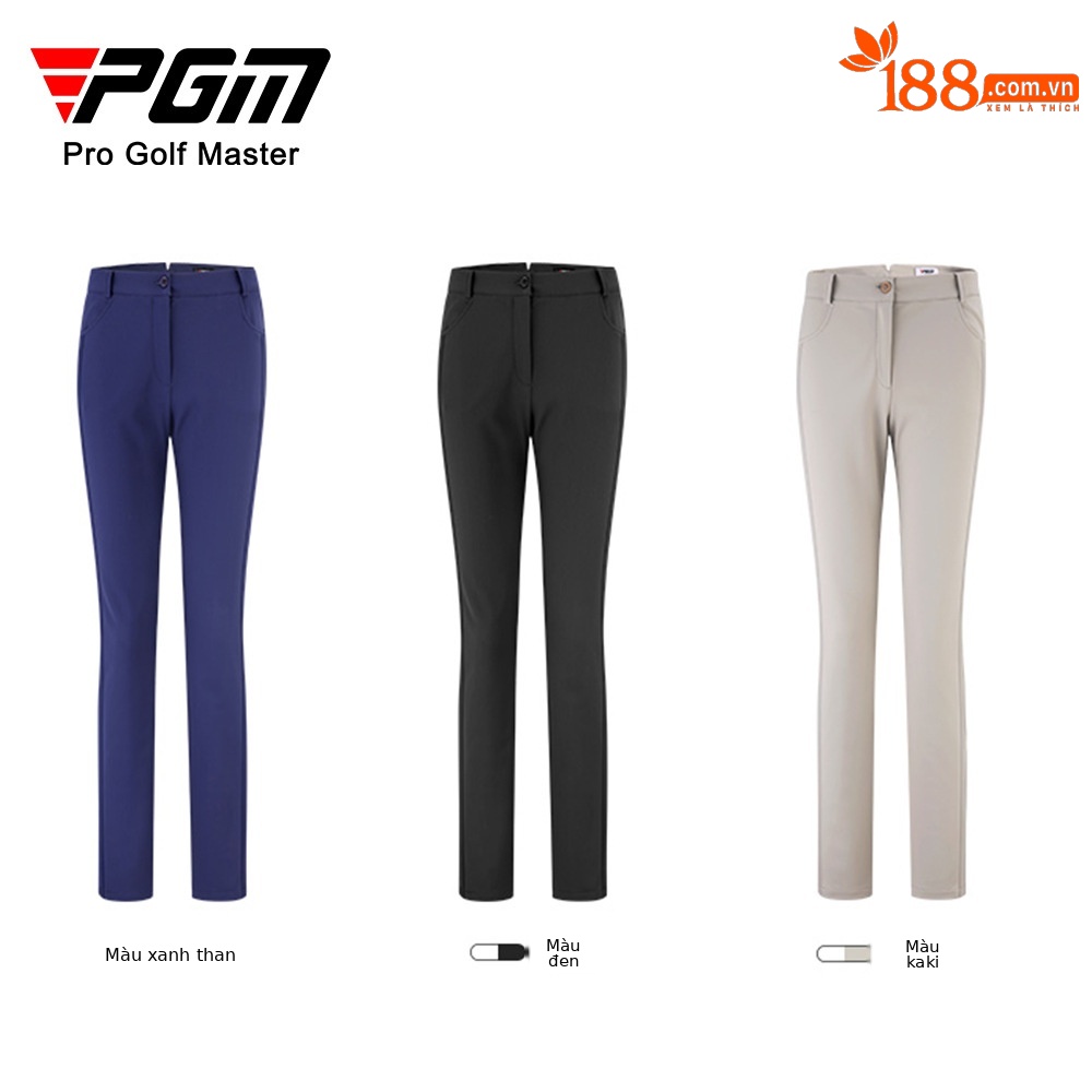 Quần golf nữ dài ống đứng mùa thu chống lạnh — KUZ112-Quần Golf Nữ Kaki, KUZ112-Quần chơi gôn nữ màu xanh nước biển, KUZ112-Quần Golf nữ màu đen