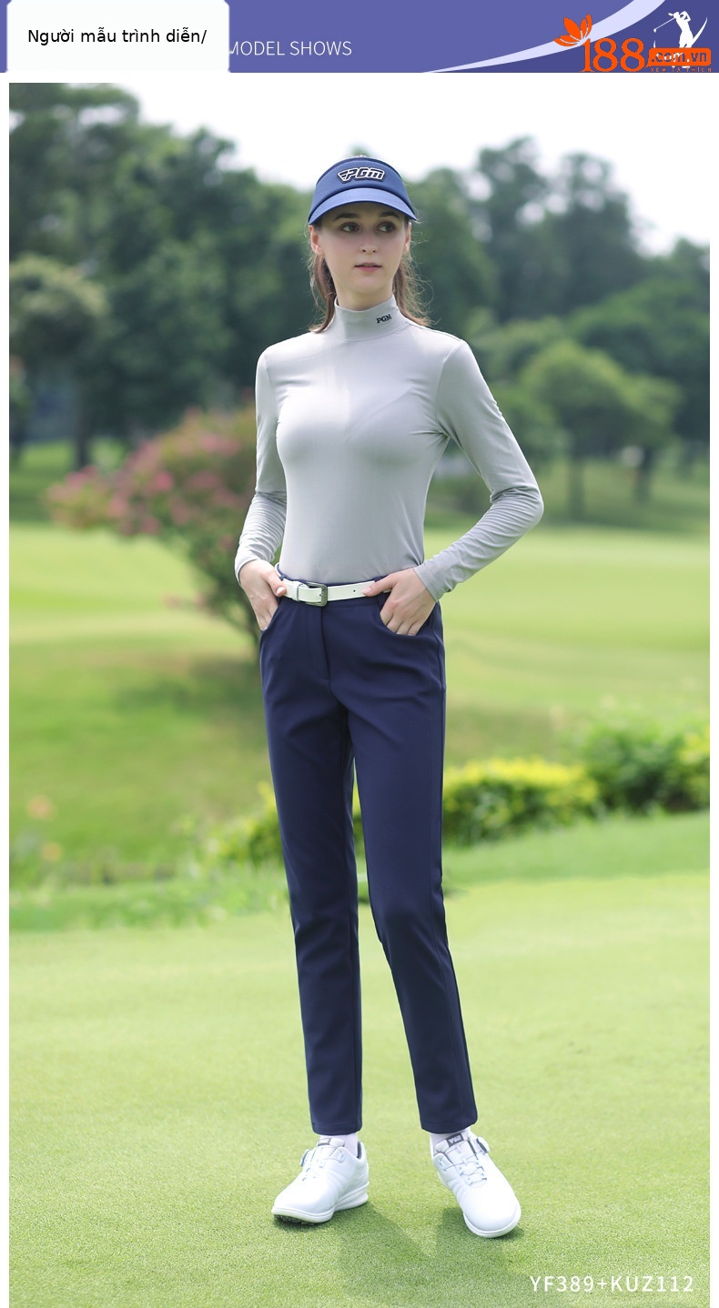 Quần golf nữ dài ống đứng mùa thu chống lạnh — KUZ112-Quần Golf Nữ Kaki, KUZ112-Quần chơi gôn nữ màu xanh nước biển, KUZ112-Quần Golf nữ màu đen chi tiết 5