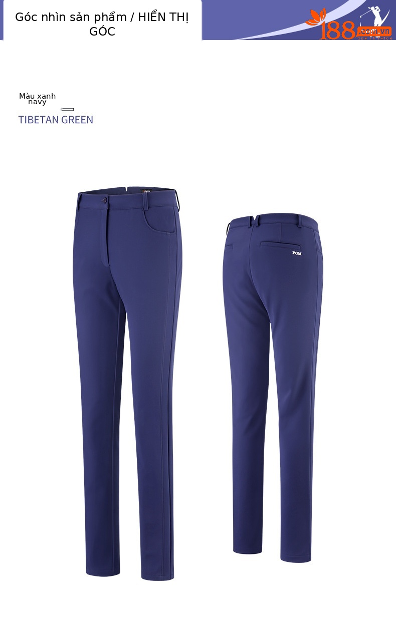 Quần golf nữ dài ống đứng mùa thu chống lạnh — KUZ112-Quần Golf Nữ Kaki, KUZ112-Quần chơi gôn nữ màu xanh nước biển, KUZ112-Quần Golf nữ màu đen chi tiết 11