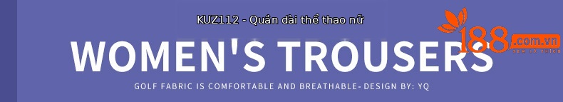 Quần golf nữ dài ống đứng mùa thu chống lạnh — KUZ112-Quần Golf Nữ Kaki, KUZ112-Quần chơi gôn nữ màu xanh nước biển, KUZ112-Quần Golf nữ màu đen chi tiết 16