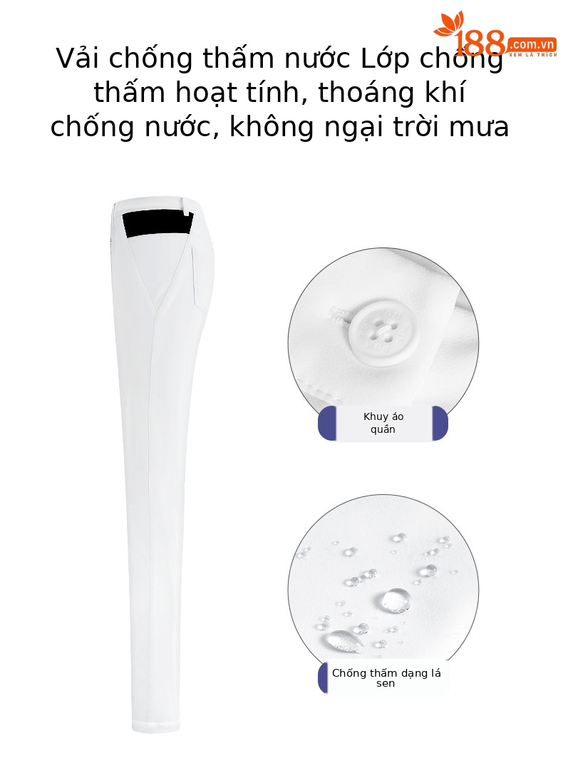 Quần dài golf nữ PGM mùa thu có lót nhung chống nước — KUZ111-Quần Dài Golf nữ màu trắng, Kuz111-Quần chơi gôn nữ màu xanh nước biển, Kuz111-Quần Golf Nữ Kaki, Kuz111-quần Golf nữ màu đen chi tiết 2