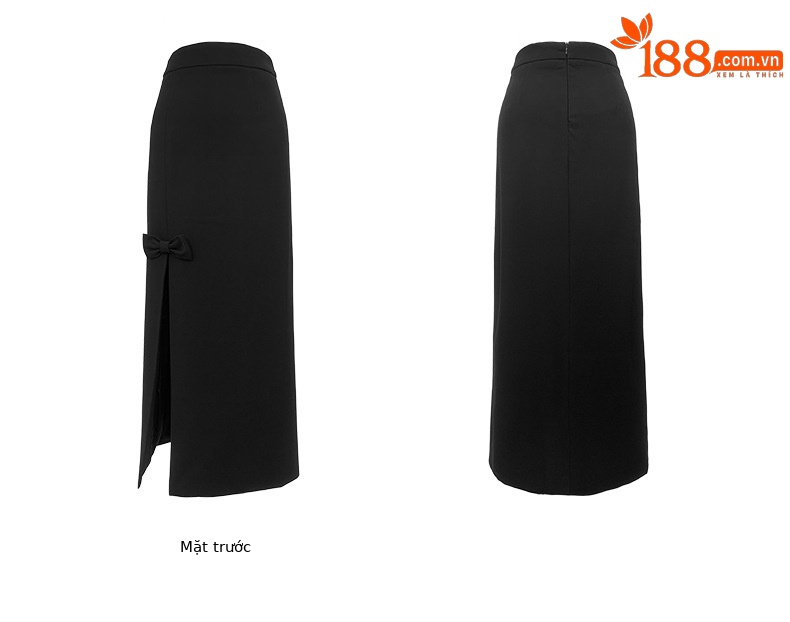 Bộ hai món áo blazer ngắn thanh lịch và chân váy cạp cao — Màu đen chi tiết 6